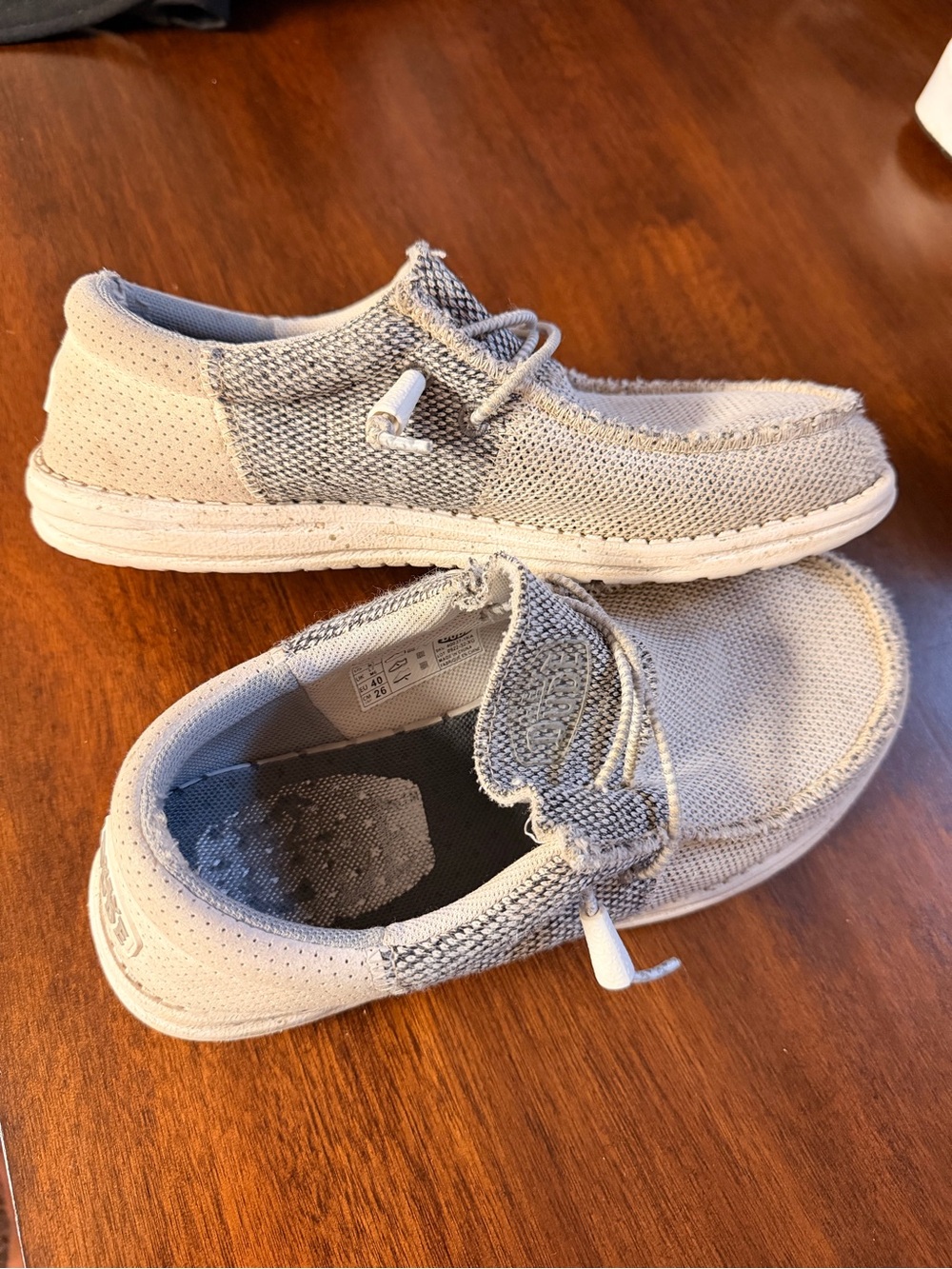 Hey Dude Kids Slip-On Sneakers in Light Gray